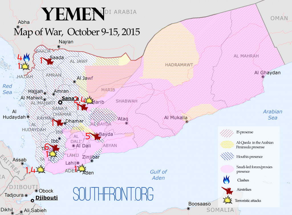 Yemen Map of War - Oct. 9-15, 2015