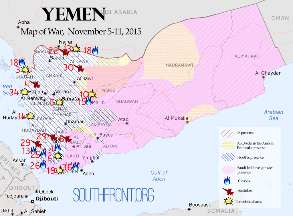 Yemen Map of War - Nov. 11-18, 2015