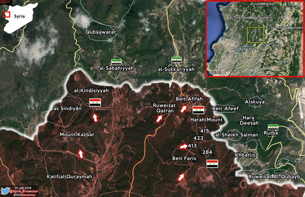 Map: Syria's Forces Liberate More Areas in Lattakia