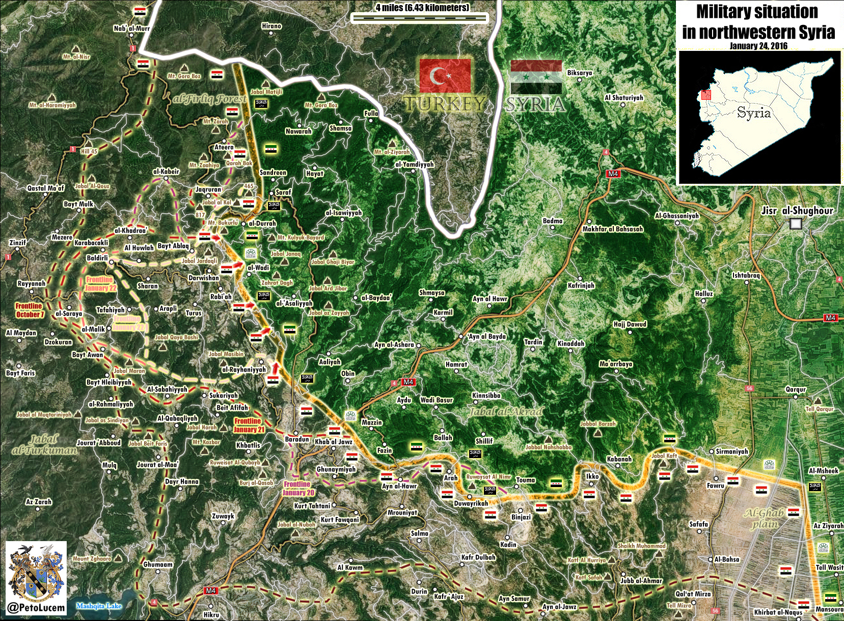 Map: Syria's Forces Liberated Rabia, Darwishan and Turus in Latakia