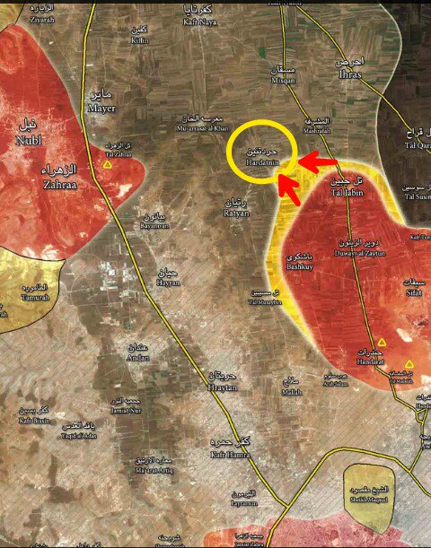 Map: Syrian Army Liberated the Key Town of Hardattin in Northern Aleppo