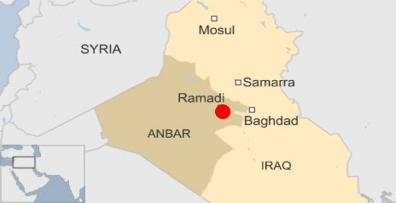 An ISIS den bombarded in Ramadi by Iraqi army