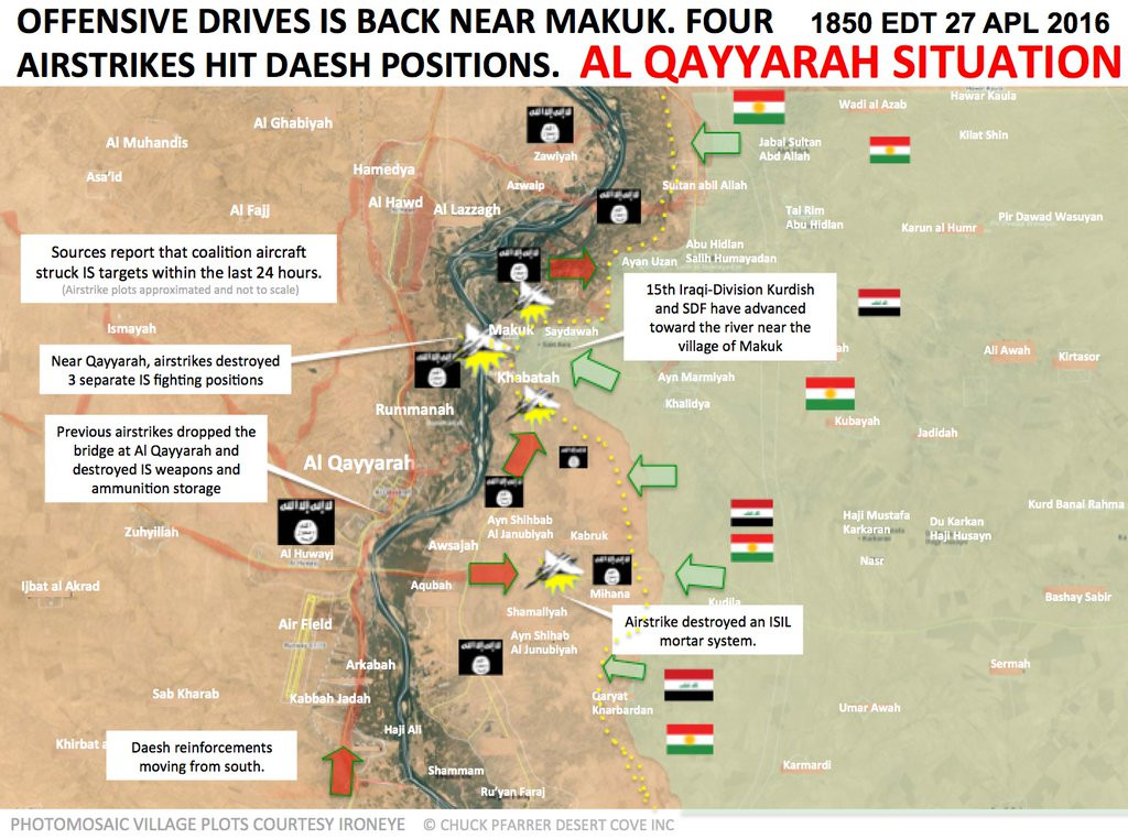 Map: Military Situation in Al Qayyarah, Iraq