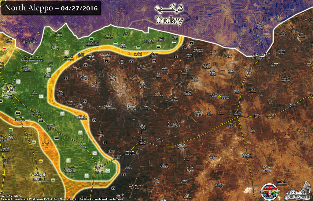 Map: Military SItuation in North Aleppo on April 27