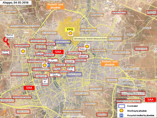 Syria: Military Situation in Aleppo. Army Takes Mahna Housing