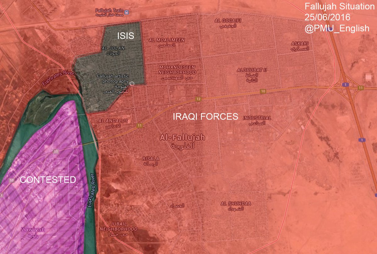 Iraqi Forces Preparing to Liberate Last District of Fallujah, Advance South of Shirqat