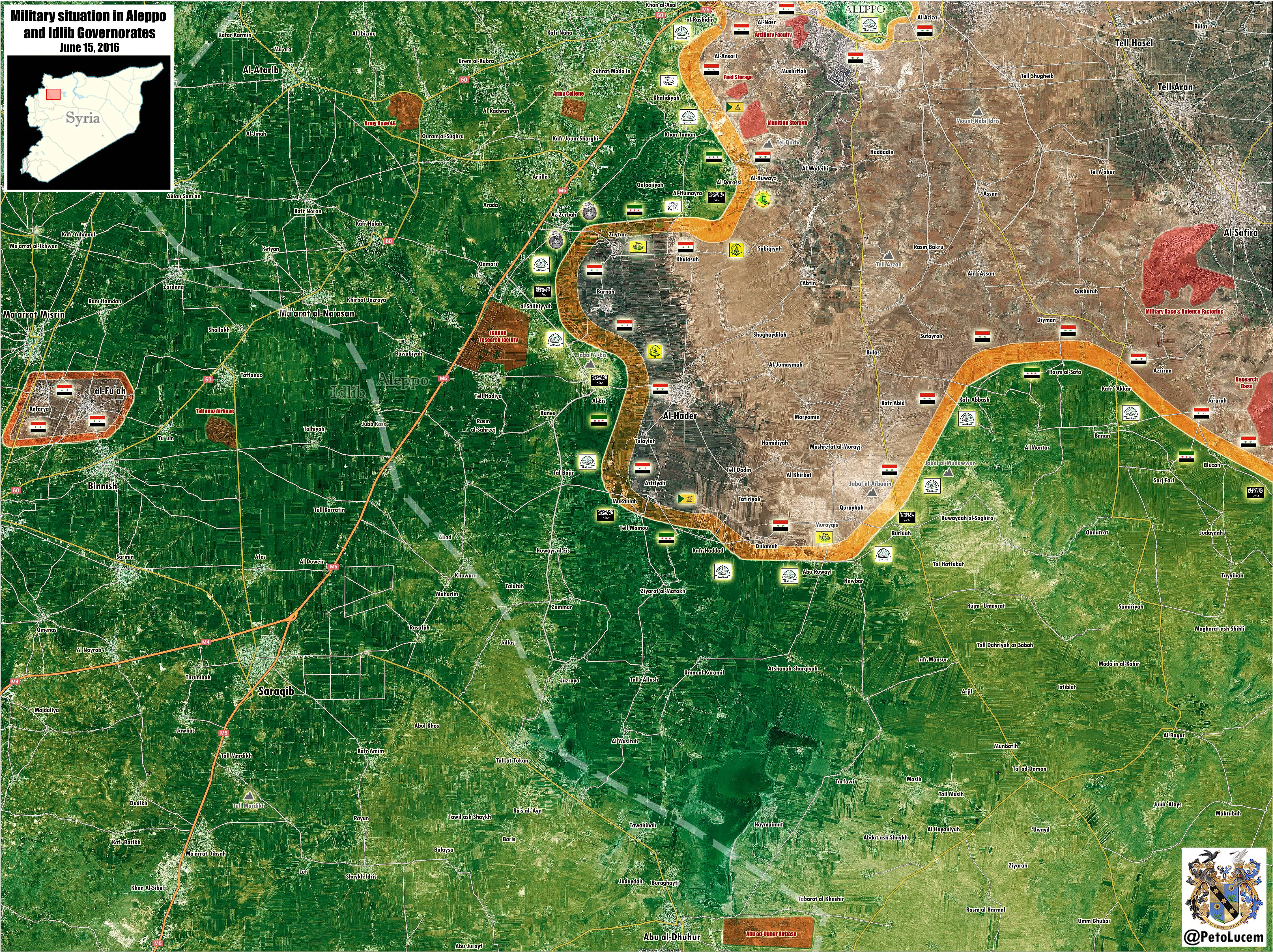 Military Situation in Syria's Provinces of Aleppo and Idlib on June 15