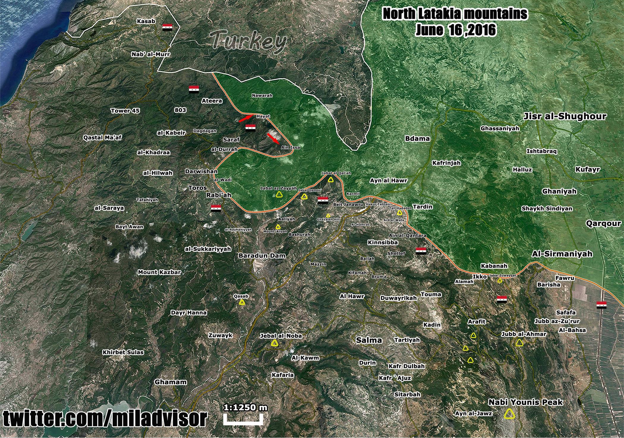 Military Situation in Northern Latakia, Syria on June 16