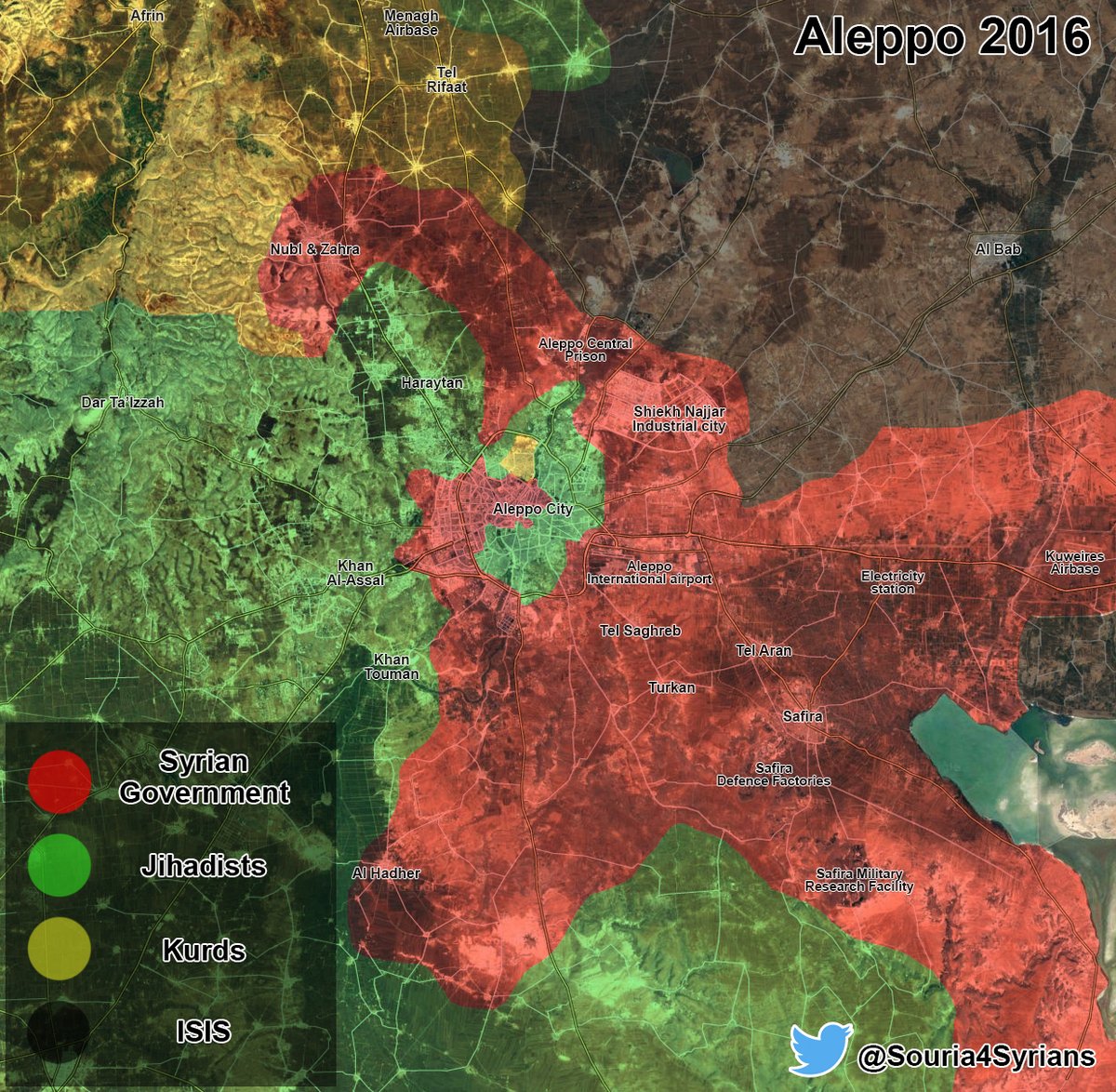 Maps Comparison: Aleppo City in 2013 vs Aleppo City in 2016