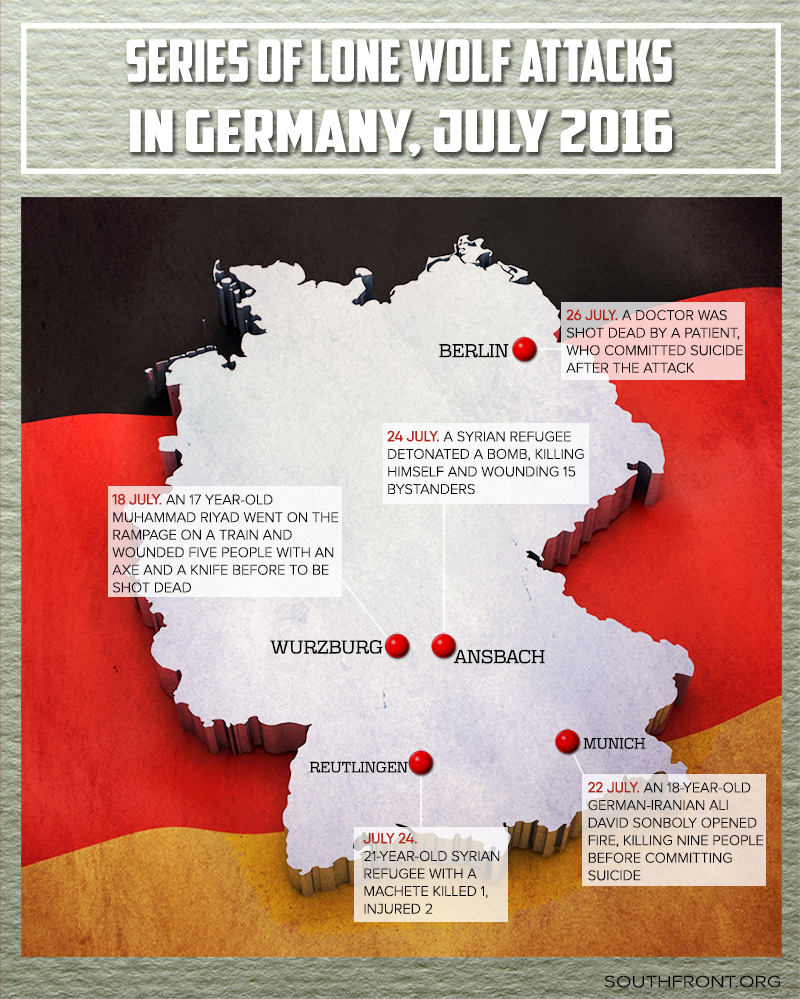 Series of Lone Wolf Attacks in Germany (Map)
