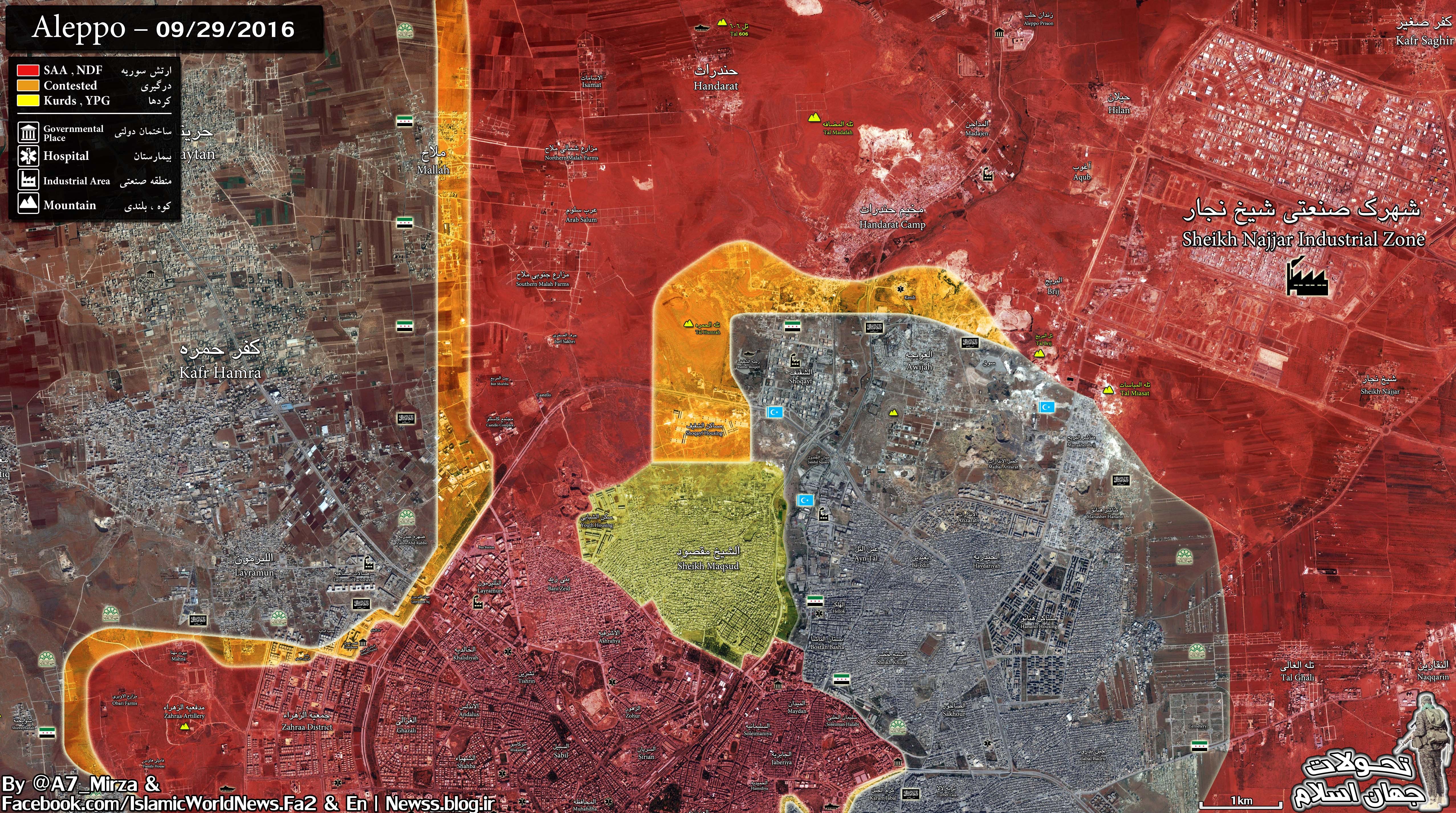 Overview of Military Situation in Aleppo City on September 30