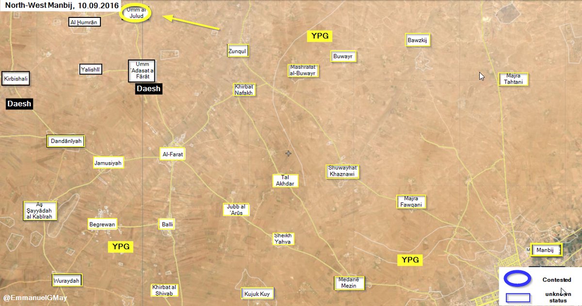 Kurdish YPG Seizes Umm Al Julud from ISIS Northwest of Manbij