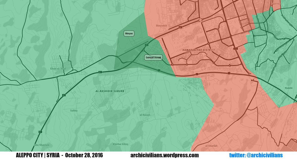 Military Situation in Aleppo City on October 28, 2016 (Evening)