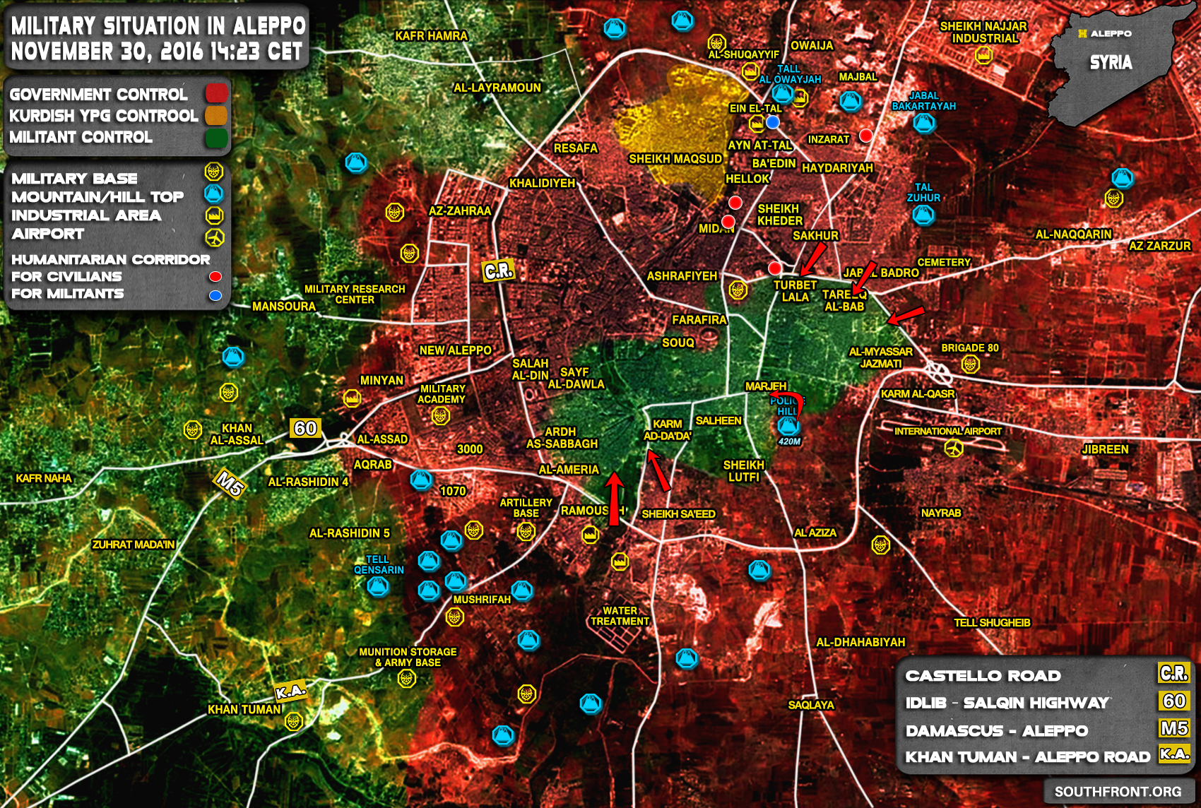 Syrian Army Liberated Sheikh Saeed Neighborhood of Aleppo City (Map)