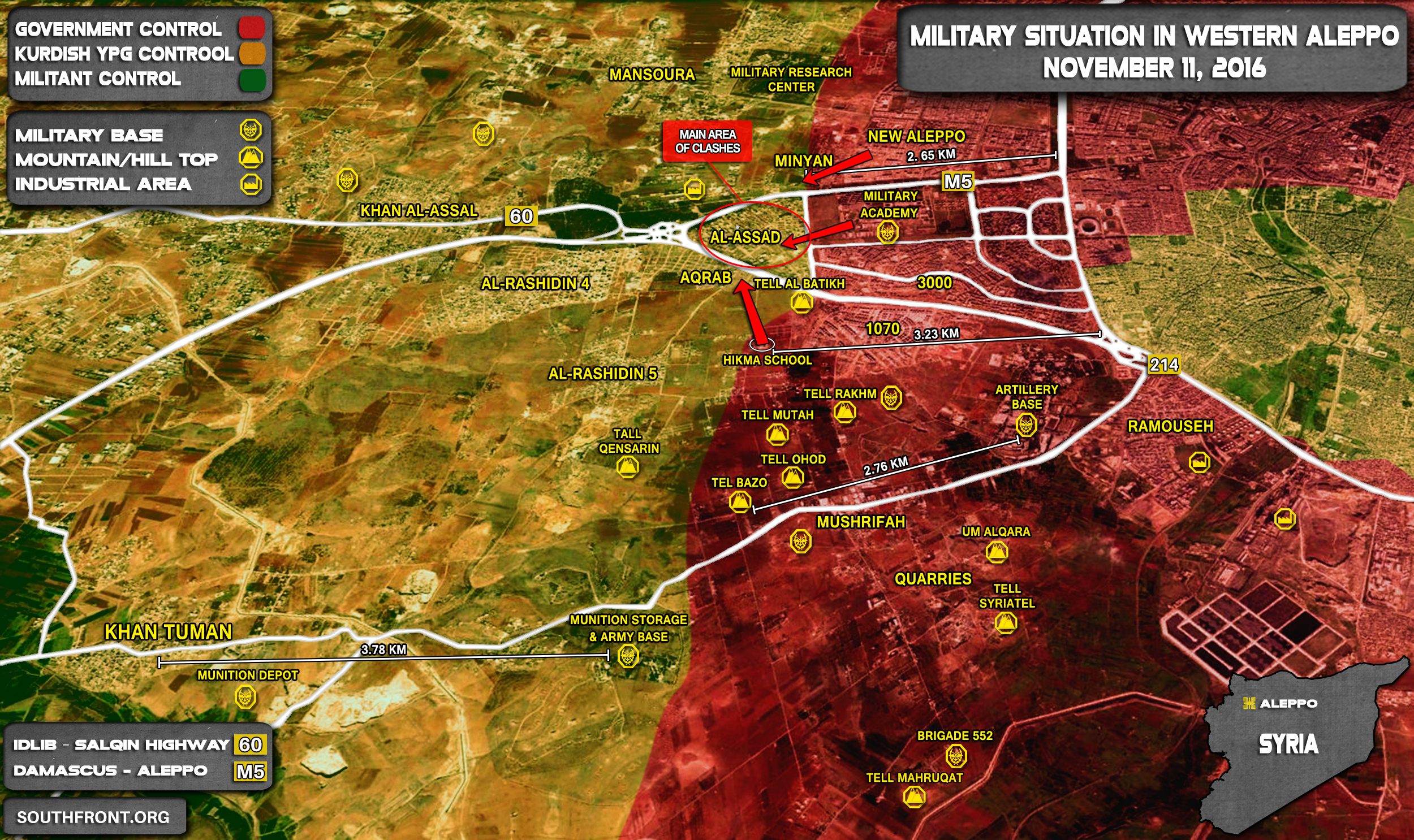 Overview of Military Situation in Aleppo City on November 11, 2016
