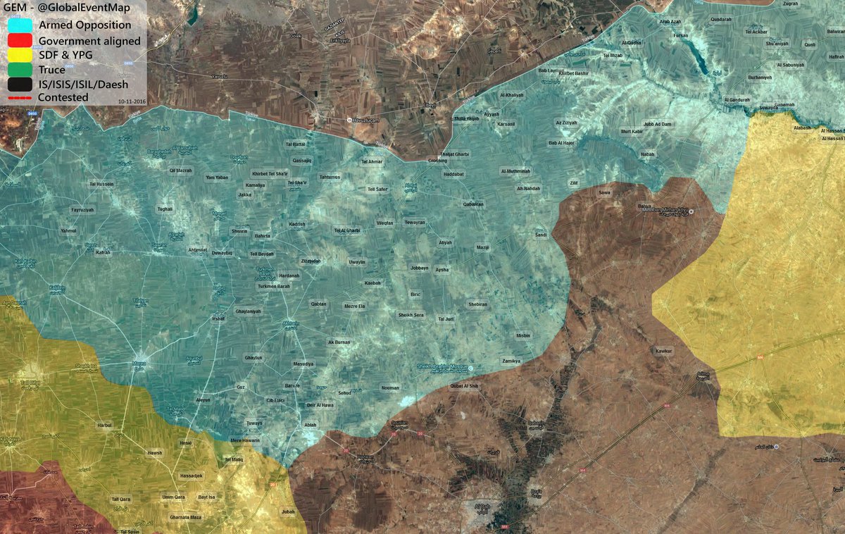 Tukrish-backed Militants Advancing on Al-Bab (Syria War Map)