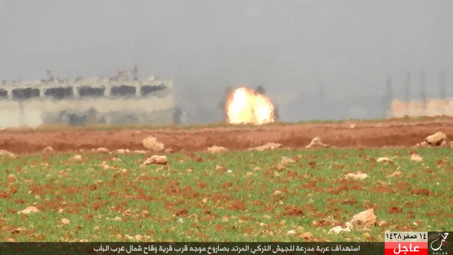 ISIS Destroys Another Turkish Battle Tank near al-Bab
