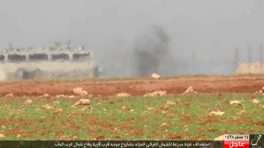 ISIS Destroys Another Turkish Battle Tank near al-Bab