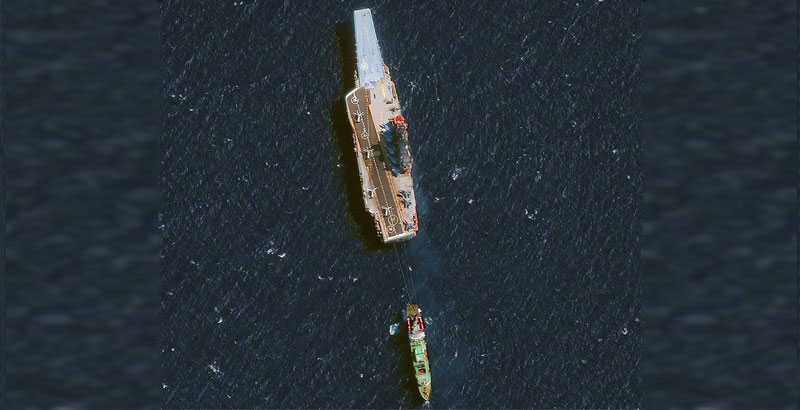 What Happened to Admiral Kuznetsov: Photo of Towing of Russian Aircraft Carrier Published Online
