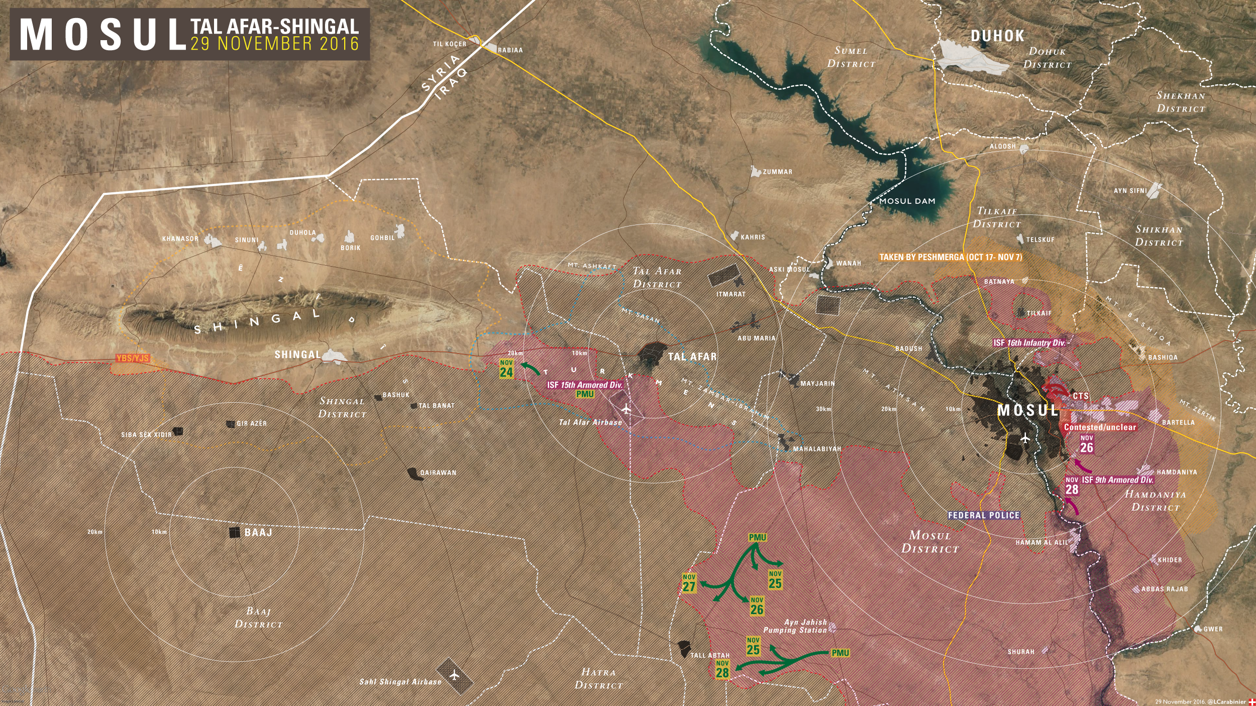 Military Situation in Mosul Countryside - The Newest Iraqi Map Update