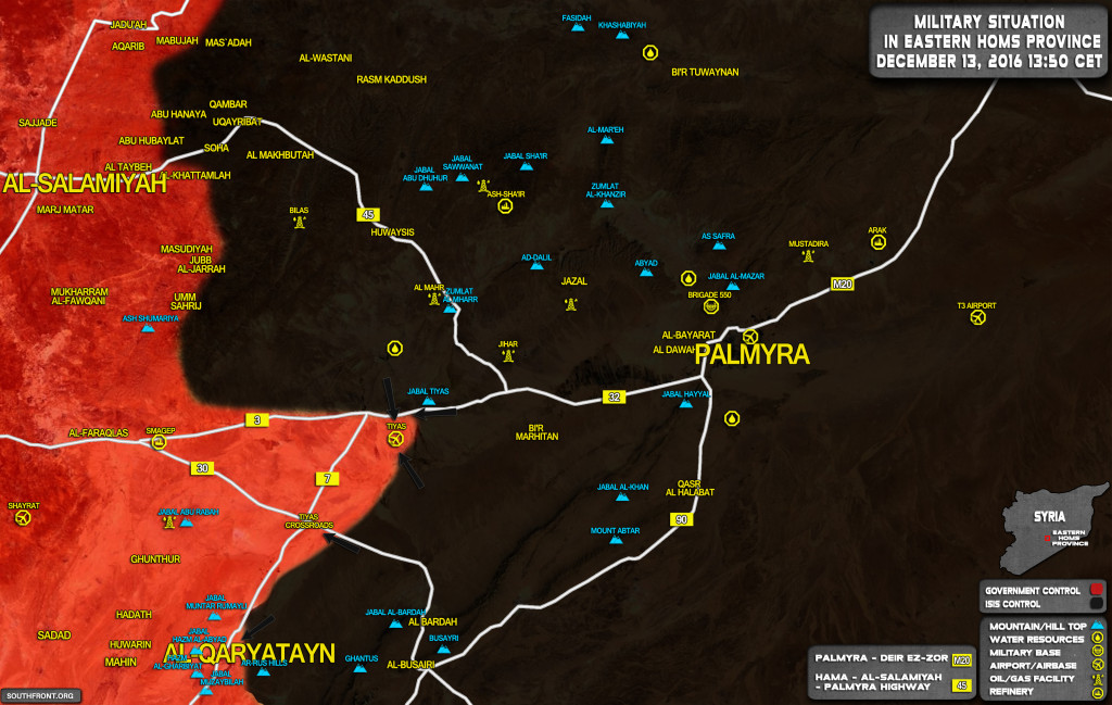 ISIS Flanking Strategic Tyas Airbase West Of Palmyra