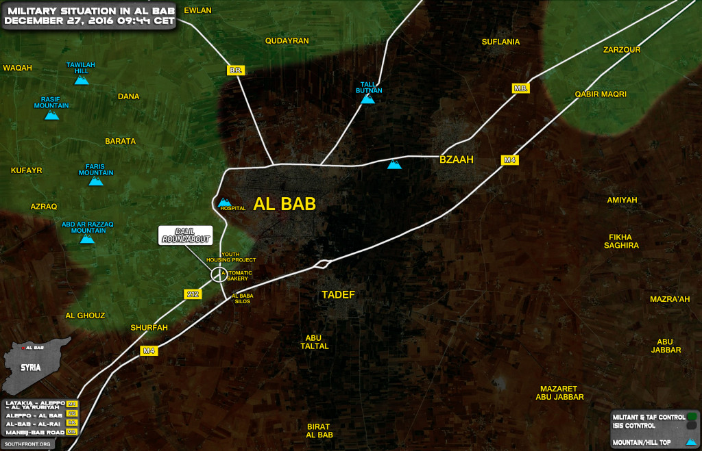 Military Situation In Al-Bab On December 27, 2016 (Syria Map Update)