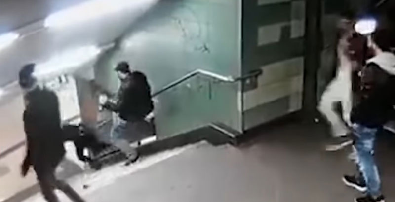 Shock Video: Migrants Kick German Girl Down Stairs in Berlin Subway