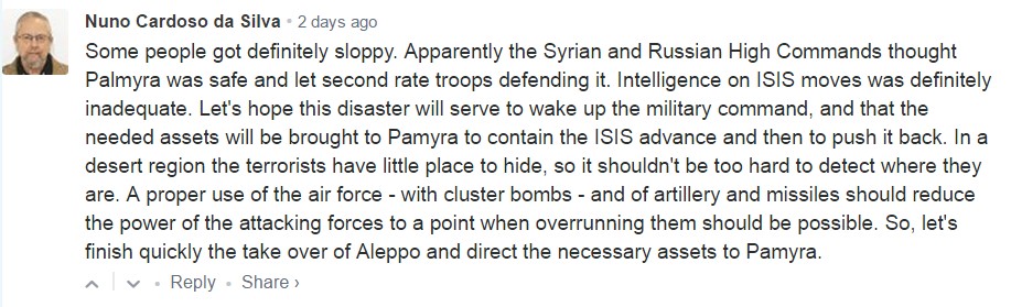 SF's Audience About The Fall Of Palmyra To ISIS