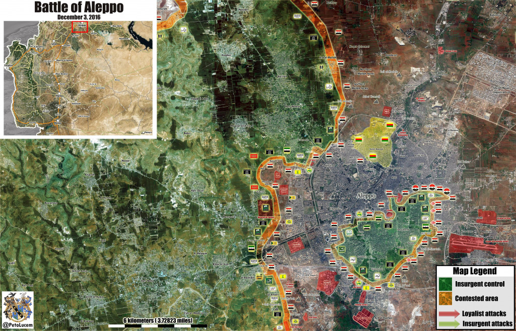 Overview of Military Situation in Aleppo City on December 4, 2016