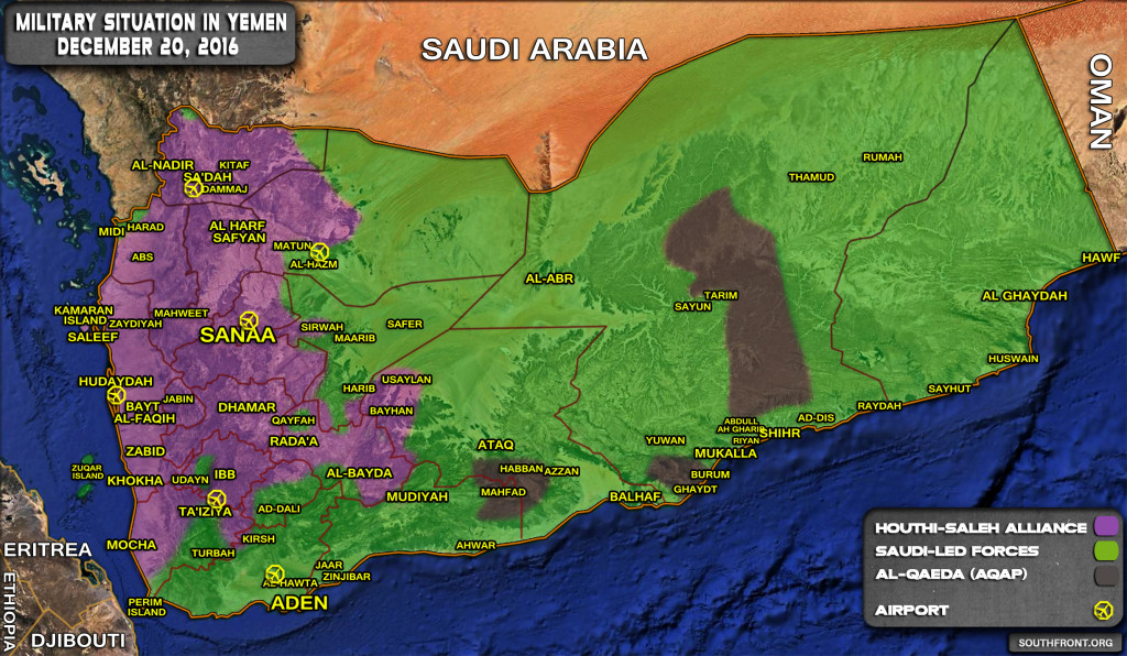 Military Situation In Yemen On December 20, 2016 (Map Update)