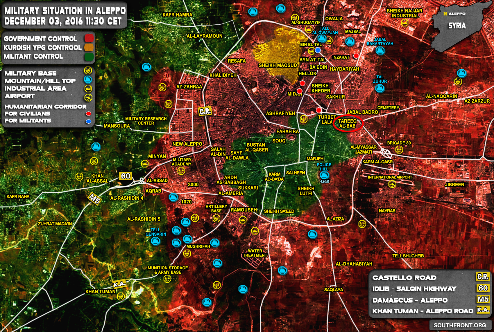 Syrian Army Sets Full Control over Tareeq al-Bab District of Aleppo City
