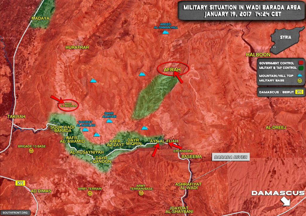 Syrian Army Makes Huge Gains In Wadi Barada As Militant Defenses Collapses