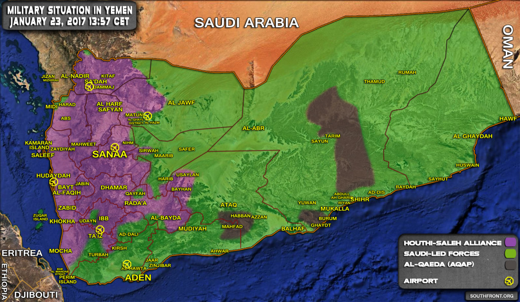 Military Situation In Yemen On January 23, 2017 (Map Update)