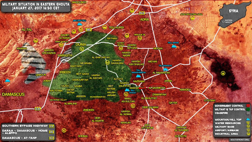 Syrian Army Repels Jaish al-Islam Attack On al-Qasimiyah In Eastern Ghouta
