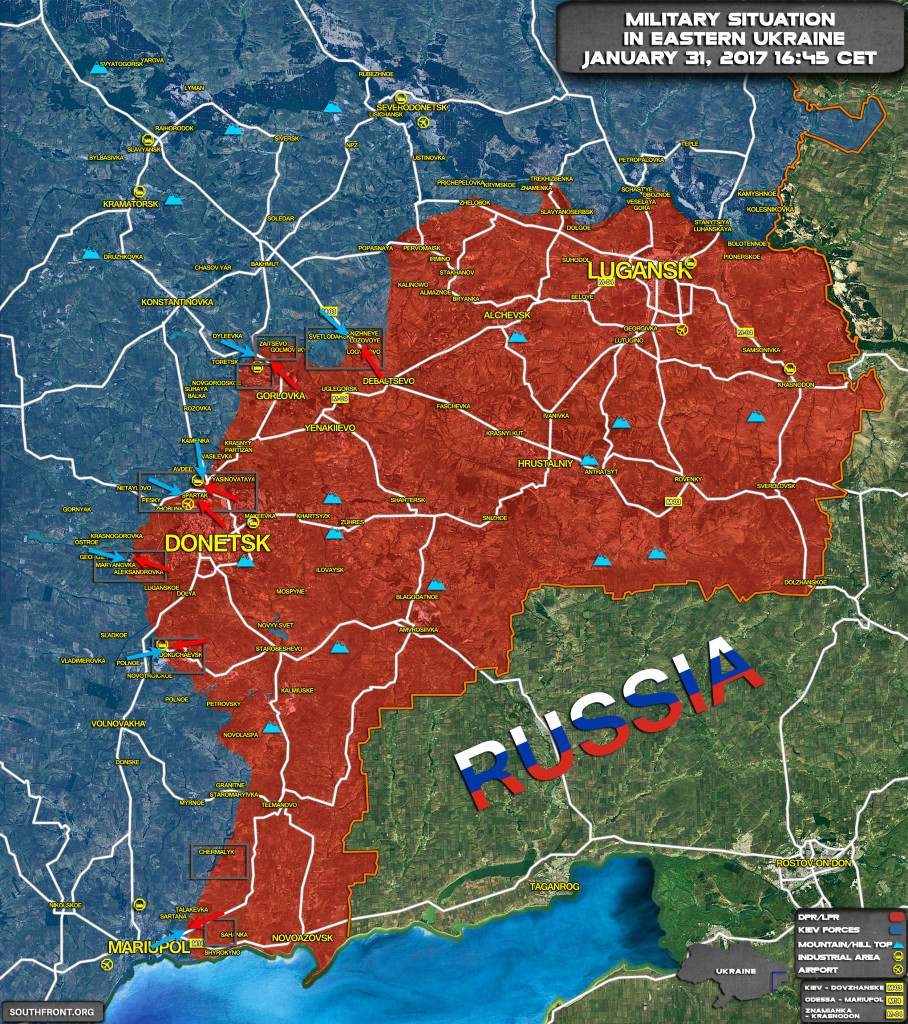 Review Of Recent Military Escalation In Eastern Ukraine (Map)