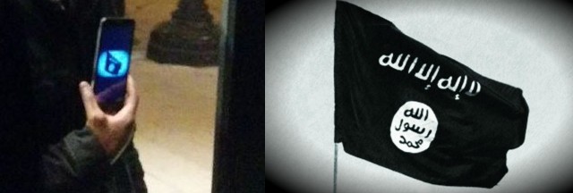 Anti-Trump Protester Displays ISIS Flag & Beheading Video to Intimidate Trump Supporters (Photo)