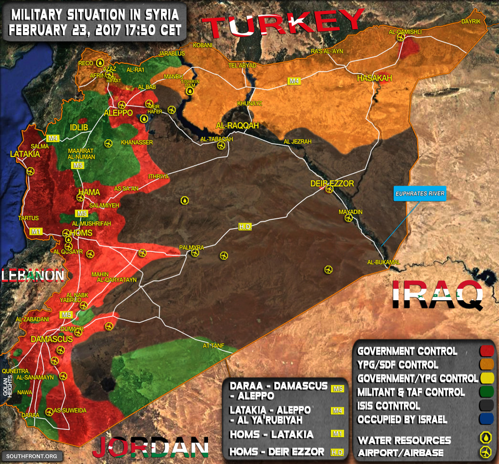 Military Situation In Syria After Recent Developments In Aleppo And Raqqah Provinces (Map)