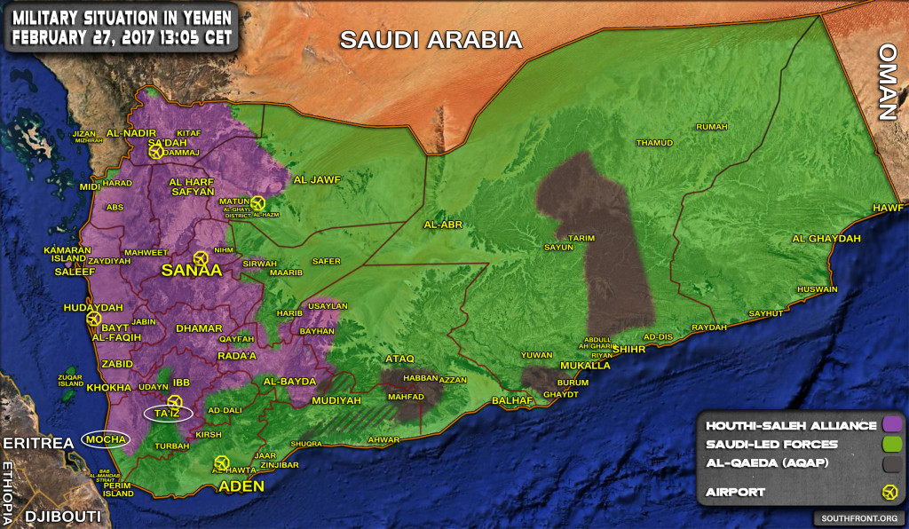 Military Situation In Yemen On February 27, 2017 (Map Update)