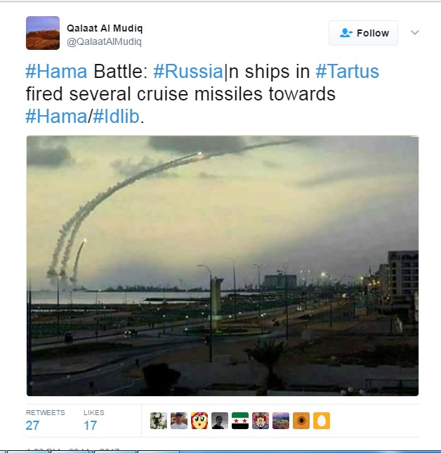 FAKE NEWS: Russian Warships In Tartus Launch Missiles Against Terrorist Targets In Syria