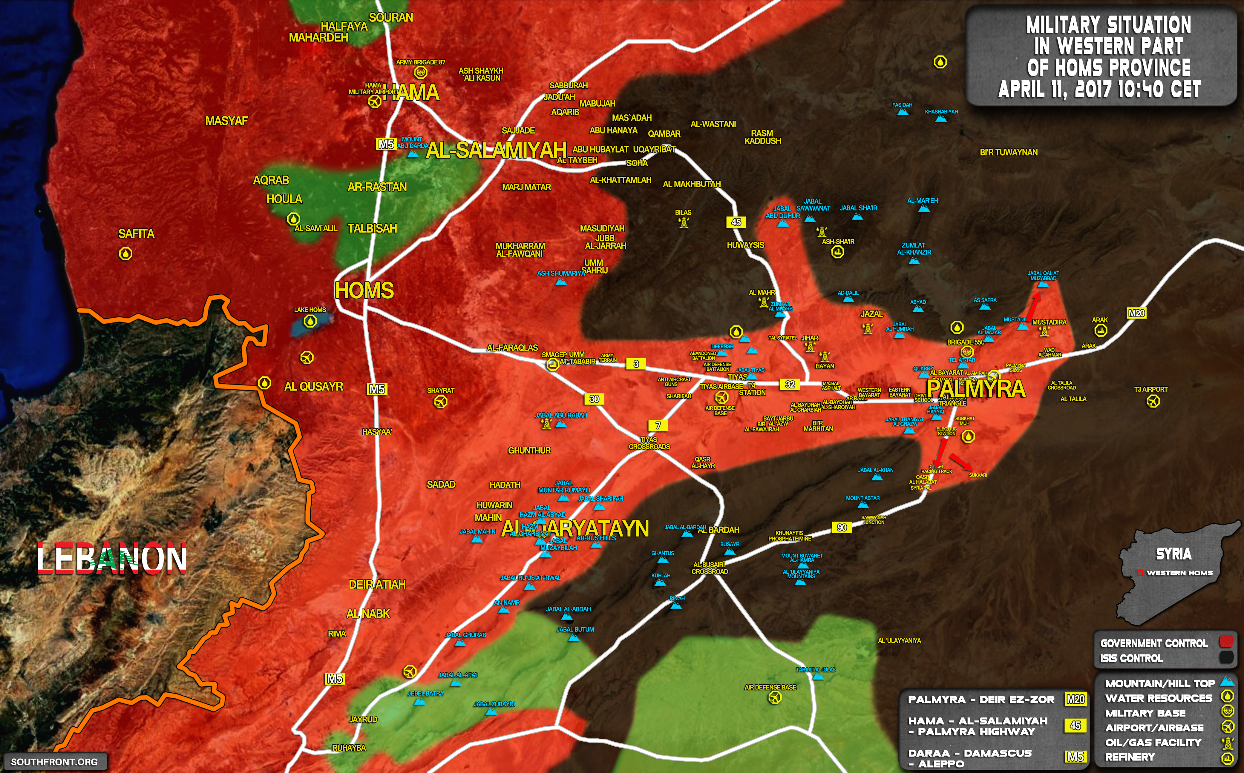 Government Forces Retake Multiple Points From ISIS In Palmyra Countryside (Map)