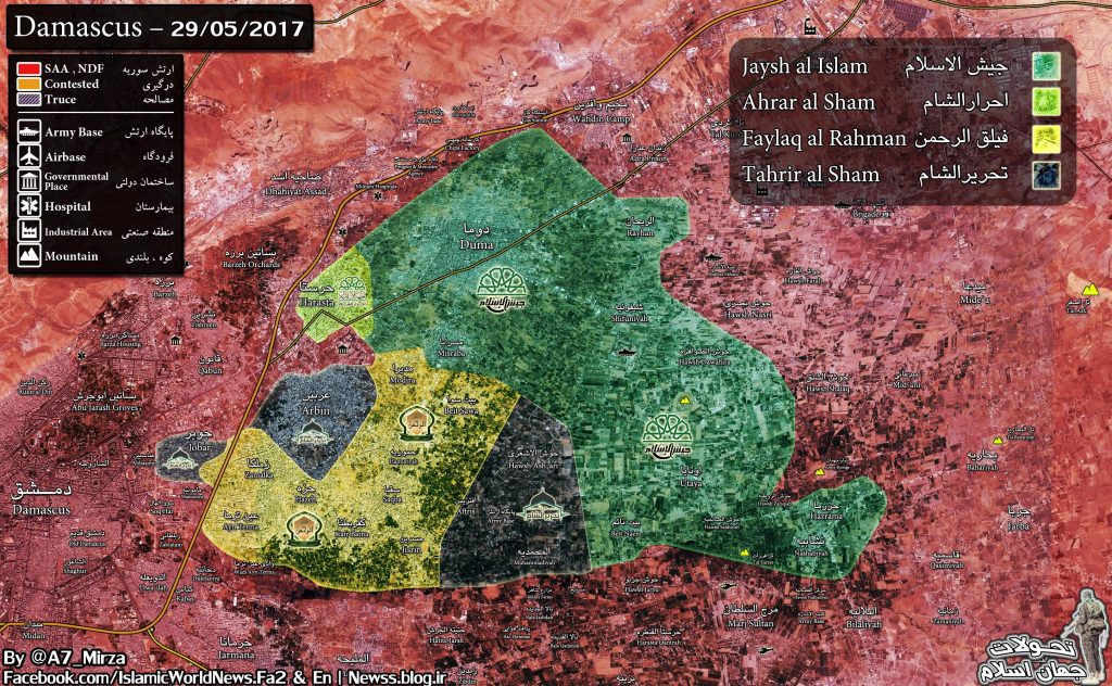 Map: Militant Infighting In Eastern Ghouta