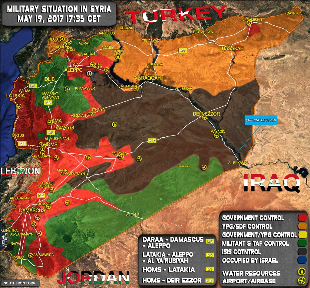 Military Situation In Syria On May 19, 2017 (Map Update)