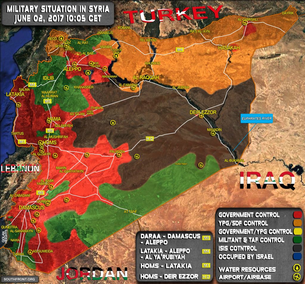 Military Situation In Syria On June 2, 2017 (Map Update)