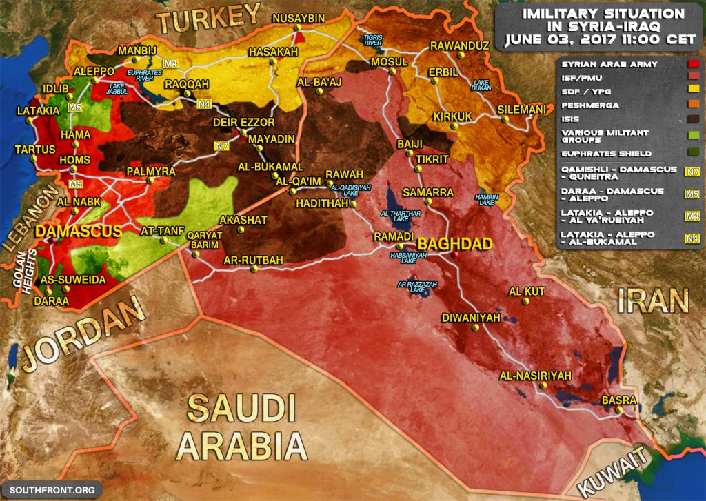 Military Situation In Syria And Iraq On June 3, 2017 (Map Update)
