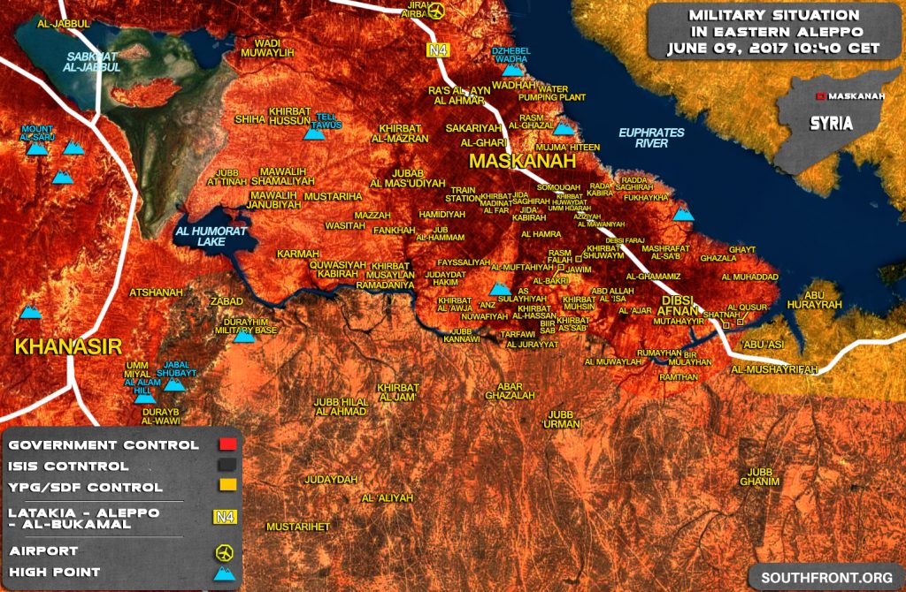 Military Situation In Maskanah Area On June 9, 2017 (Syria Map Update)
