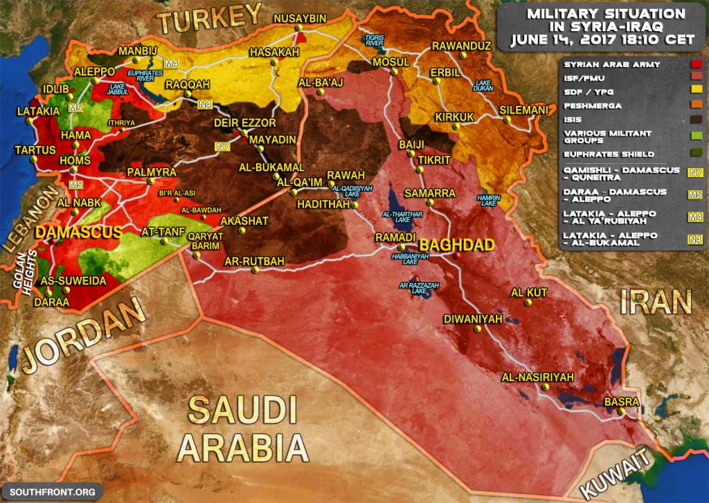 Military Situation In Syria And Iraq On June 14, 2017 (Map Update)