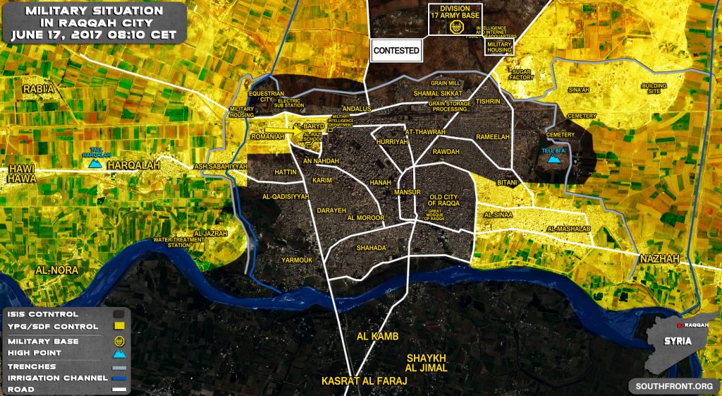 SDF Developing Momentum In Western Part Of Raqqah City (Map)