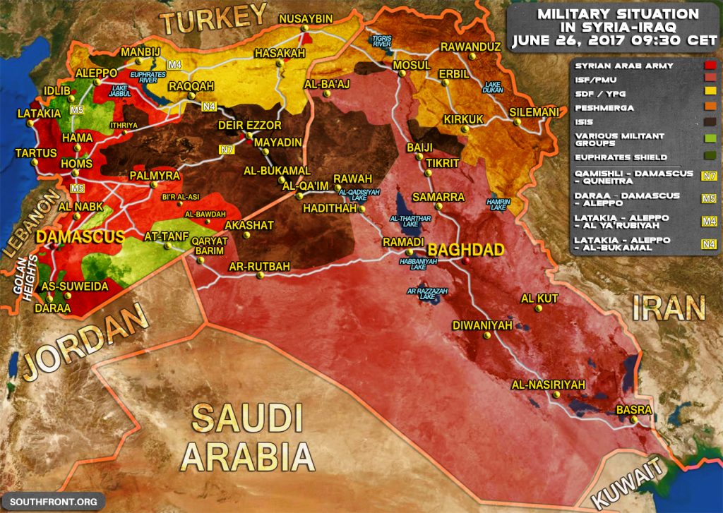 Military Situation In Syria And Iraq On June 26, 2017