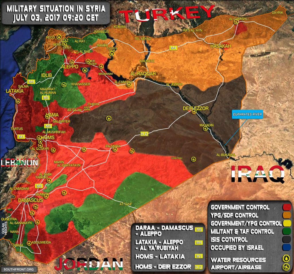 Military Situation in Syria On July 3, 2017 (Map Update)
