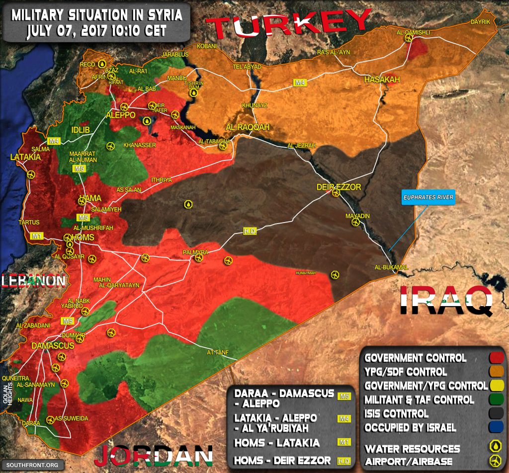 Military Situation In Syria On July 7, 2017 (Map Update)